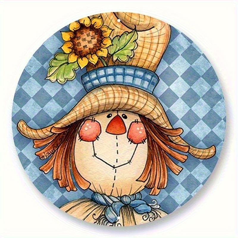 

2d Плоский 20*20см, Популярное Украшение для Дома, Осеннее Пугало Деревянный Круглый Логотип, Креативная Декоративная Табличка, для Клуба, Сада, Кафе, Бара Декор. 20*20cm