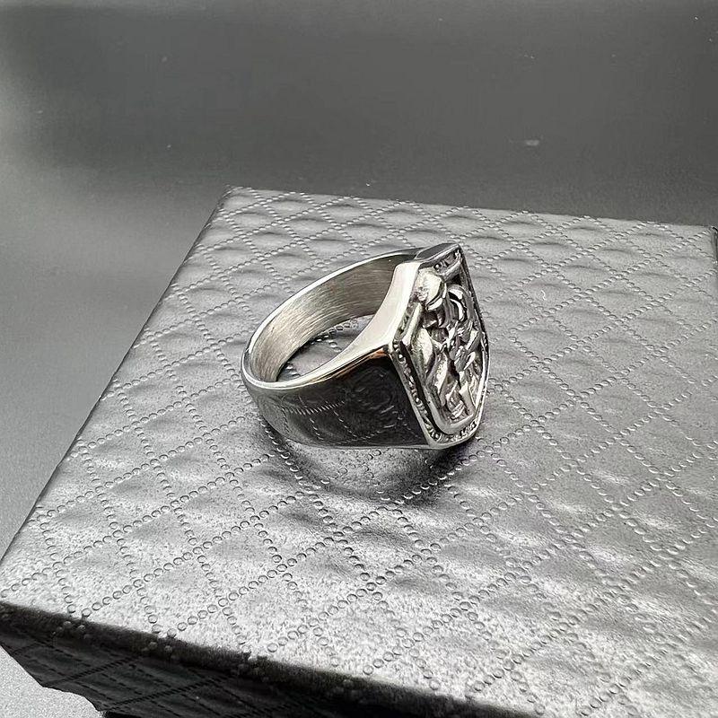 European Retro Titanium Steel Templar Knight Men's Ring