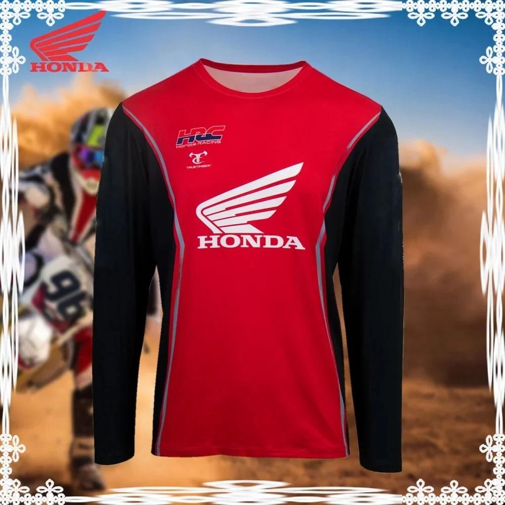 BWG5  Honda 2026 Summer New Off-Road Motorcycle Riding T-Shirt Breathable Sportswear Men and Women Riding Clothes