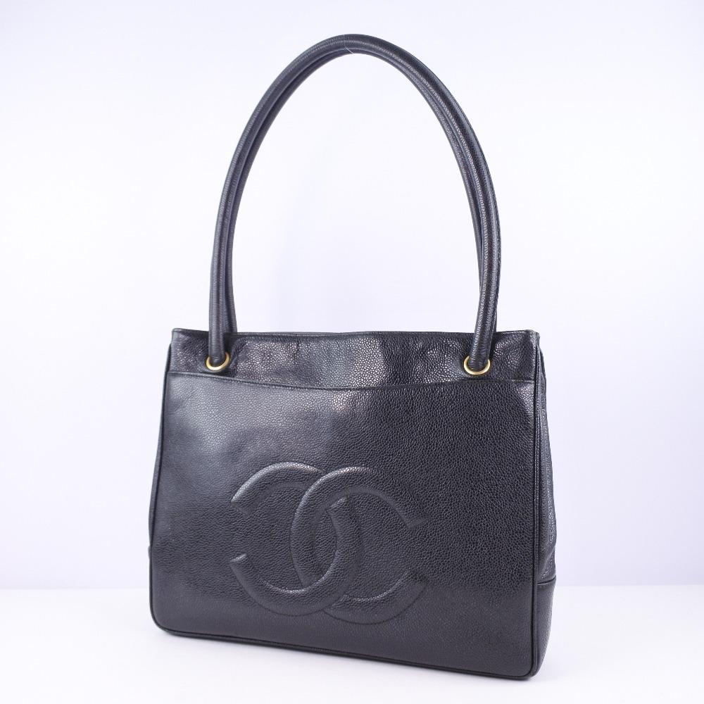 CHANEL Tote Bag black Caviar skin Women Used