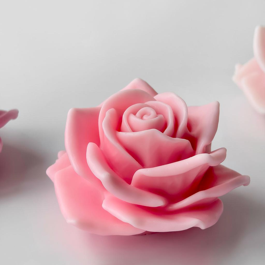 3D Rose Flower Silicone Mold Car Decoration Aroma Candle Gypsum Resin Molds Handmade Candy Chocolate Baking Tool
