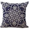 Retro Blue and White Porcelain Pillowcase Geometric Printed Cotton and Linen Sofa Pillowcase Bathroom Sofa Decorative Pillowcase