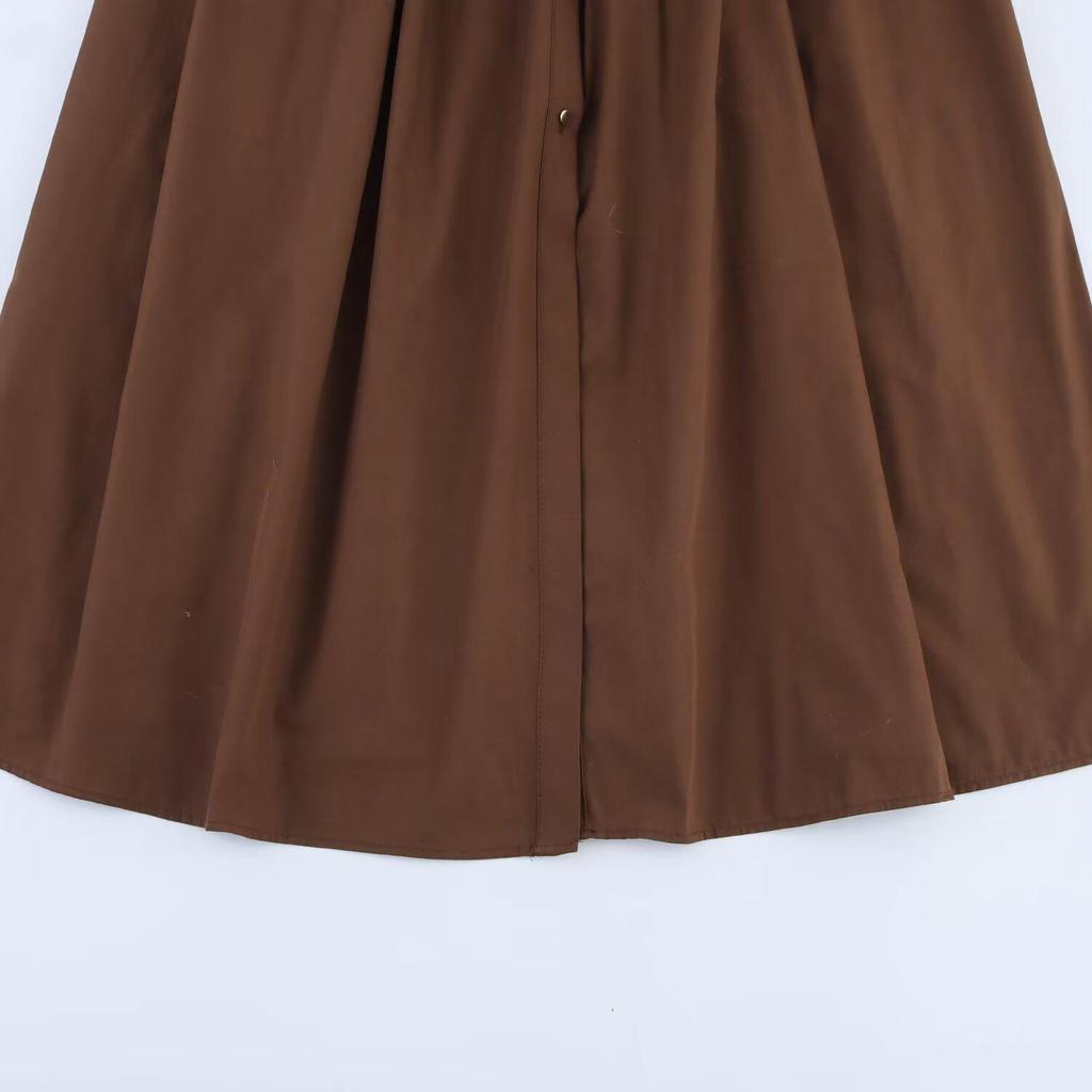 Spring 2025 Women's European & American Fashion Midi Dress with Belt