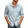 Men's Loose Fit Long Sleeve Button Down Shirt Vintage Casual Versatile Breathable Top for Commute Outdoor Daily Wear