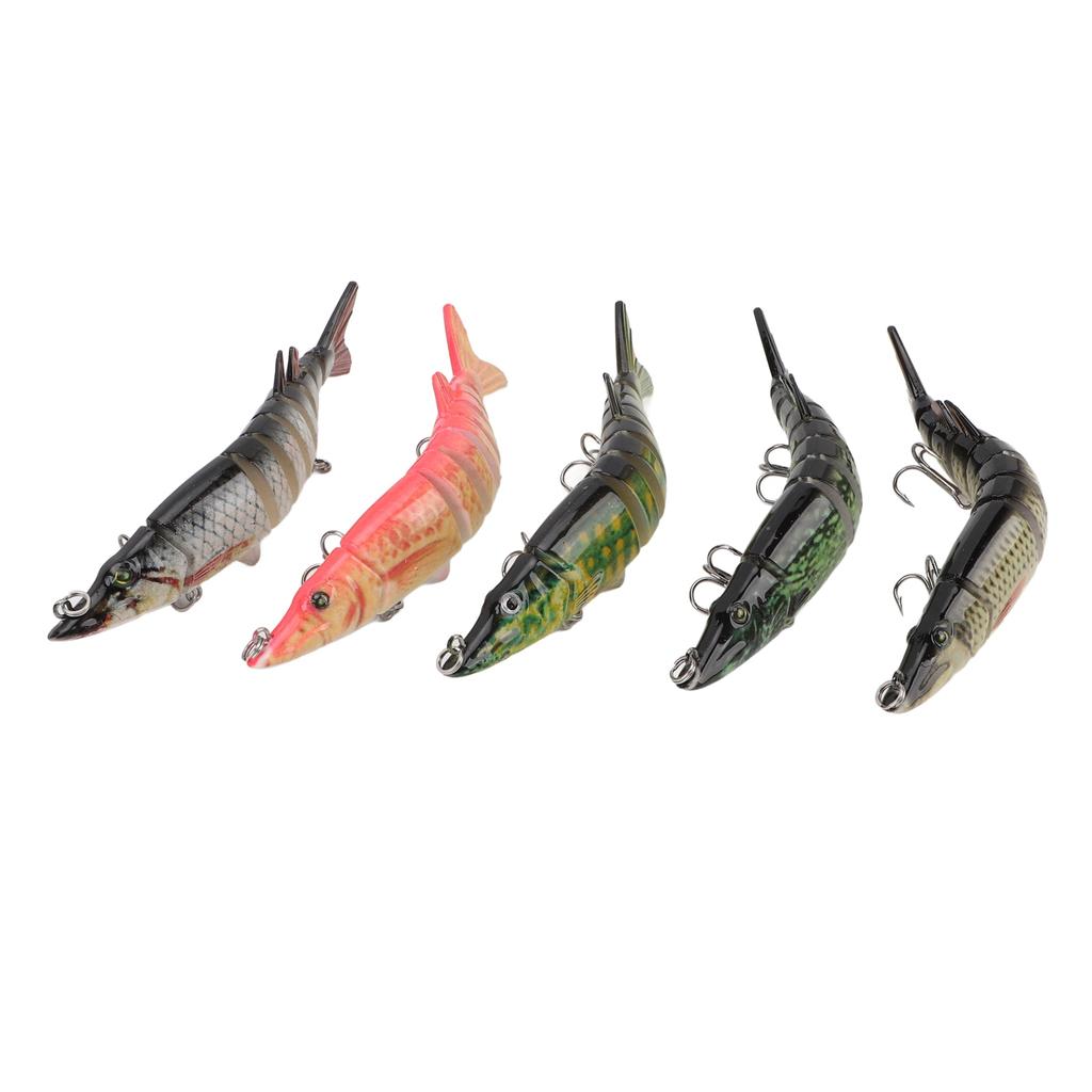 5Pcs Fishing Gears Lifelike Multi Jointed Hard Bait Swimbait Fishing Lures for Freshwater Saltwater Fishing