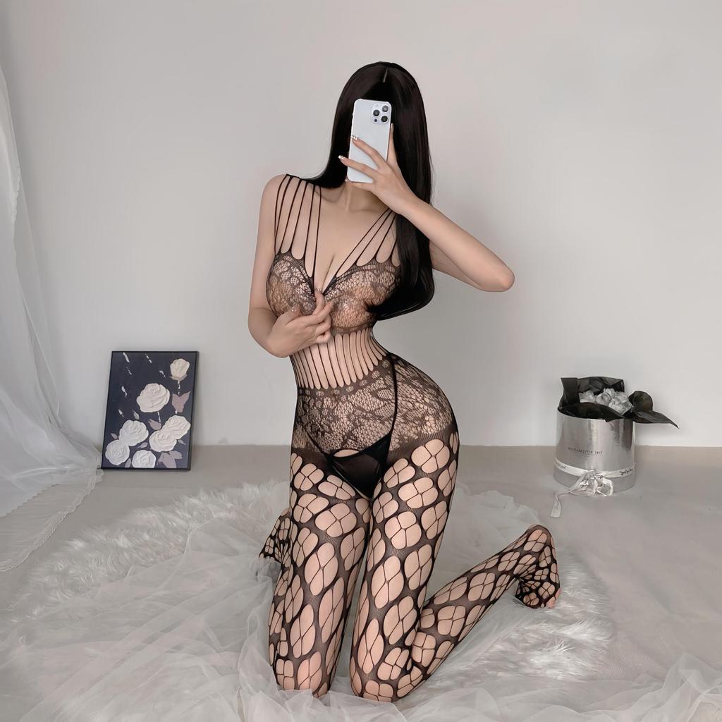 Ciorapi Mărimi Mari cu Croi Deschis - Lenjerie Seducătoare pentru Flirt Pasionat înainte de Culoare