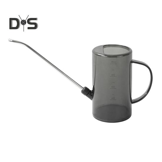 

Лейка 1,5 л из нержавеющей стали с длинным носиком, прозрачный ручной распылитель для офиса, сада, комнатных и уличных растений серый