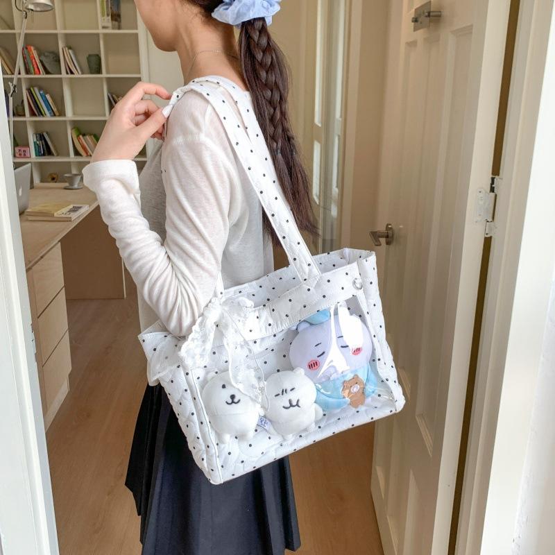 ins Japanese Ba Chi Pain Bag Large Capacity Shoulder Bag Female Junior High School Student Second Dimensional Transparent Baby Bag Student Tote Bag
