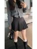 Kekeli Women's High Waist Woolen Pleated Skirt - Autumn/Winter Slimming A-line, Anti-exposure Short Skirt