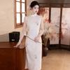 White sleeveless national style new Chinese daily Suzhou long cheongsam improved young 1011 new women's high sense
