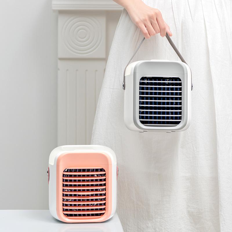 Portable Water Cooled Air Conditioning Fan USB Wireless Charging Desktop Humidification Mini Portable Mobile Fan Silent Spray