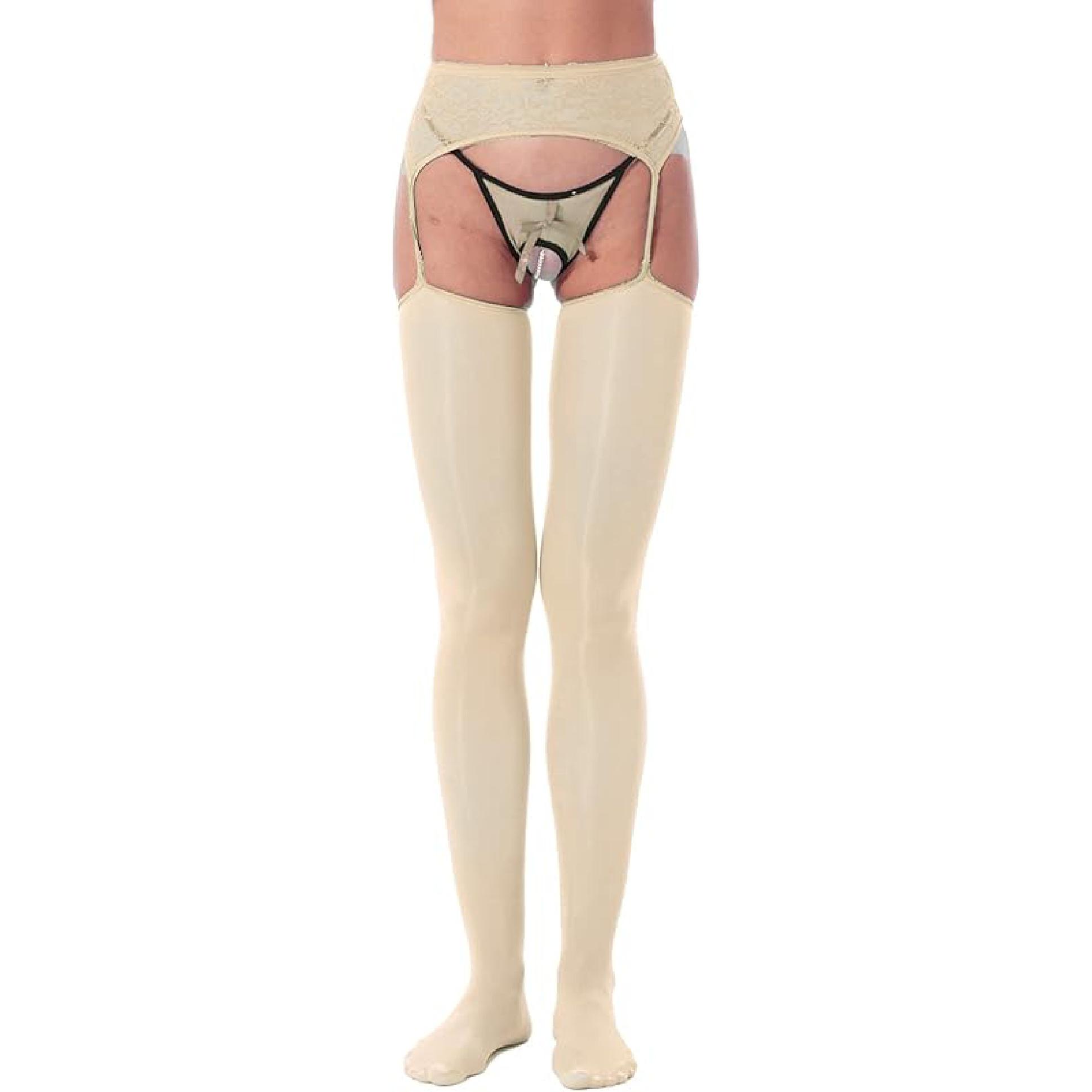 FEESHOW женские глянцевые колготки на подтяжках — фото 12