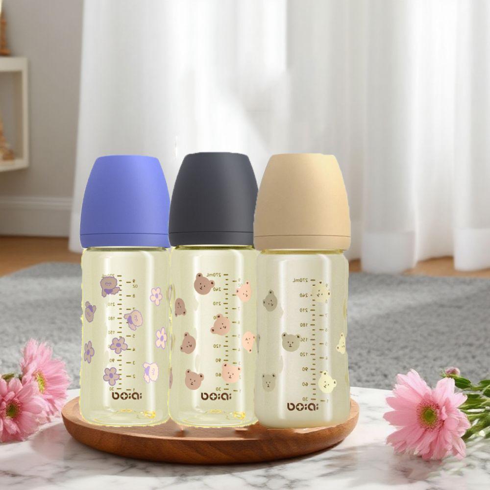 PP Baby Milk Bottle Silicone Nipple Baby Bottle With Handle 270ml Baby Bottle Feeding Utensils