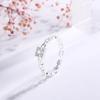 Adjustable 999 Pure Silver Sugar Cube Ring for Women, Luxury Design, Perfect 520 Gift for Girlfriend or Bestie, with Square Diamond.