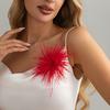 Dambrosch, med fluffig ljus fjäderdesign Hårnål, Mångsidig Elegant Stil Brosch för Kostymer Rockar Skjortor Bröllopsfest Tillbehör