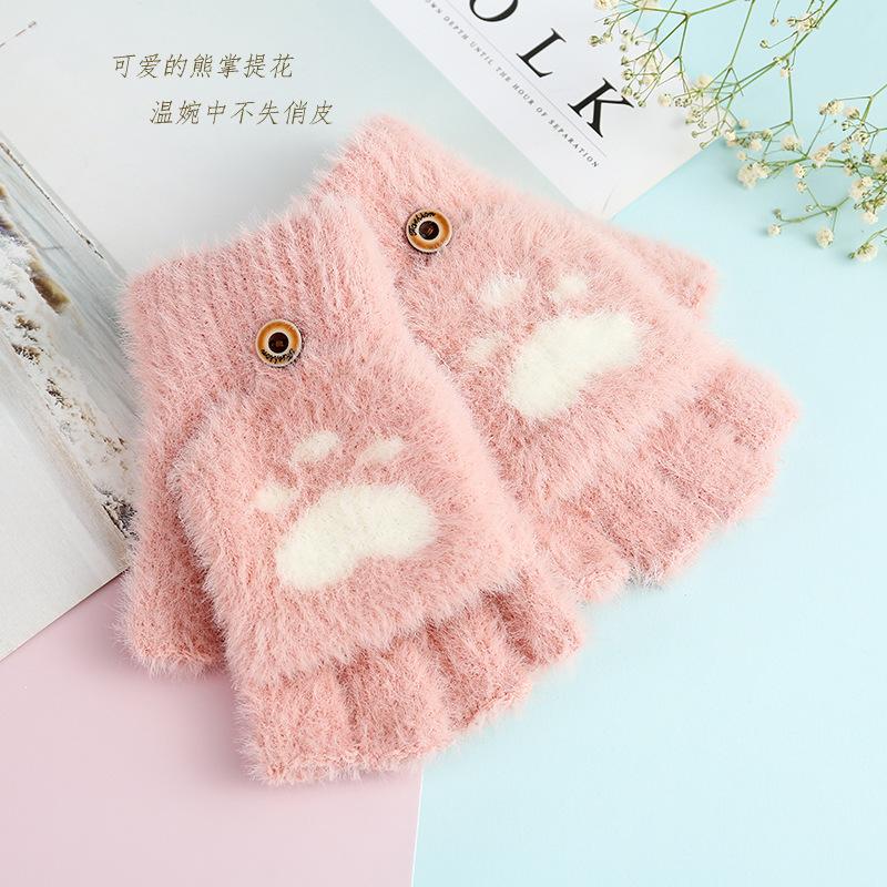 New adult half-finger flip bear paw dual-purpose factory direct sales One size