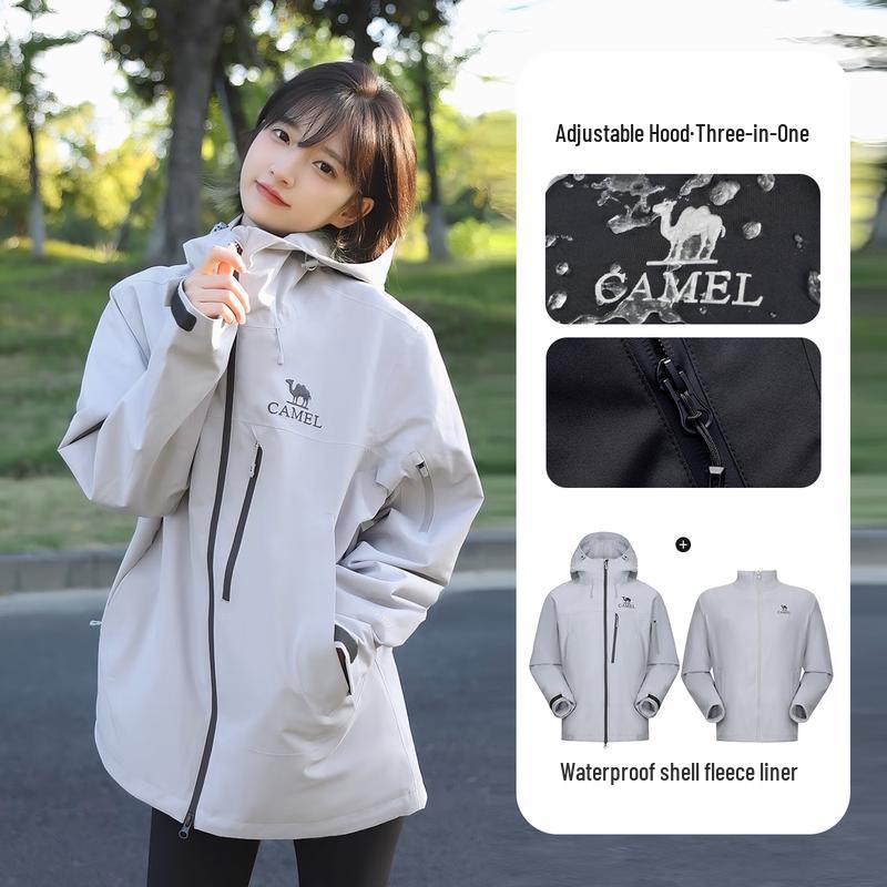 Camel 2025 Rain God Cruiser Unisex 3-in-1 Outdoor Jacket