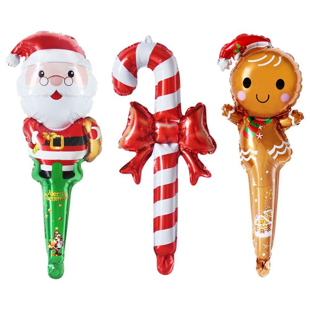 Merry Christmas Christmas Stick Air Balloons Snowman Elk New Year Balloon  Photo Props