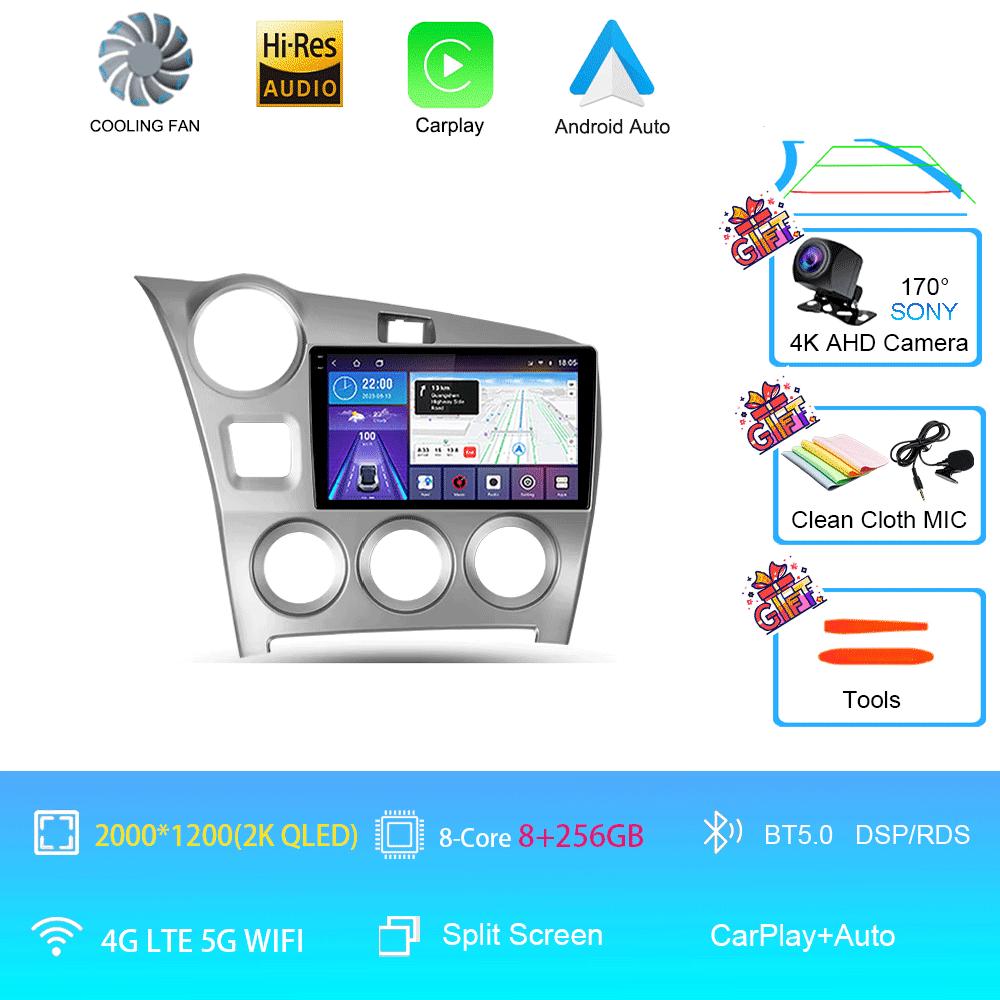 Android 14 For Toyota Matrix 2 E140 2008 - 2014 Radio Stereo Wireless Carplay Multimedia Player GPS Navigation QLED Screen Touch