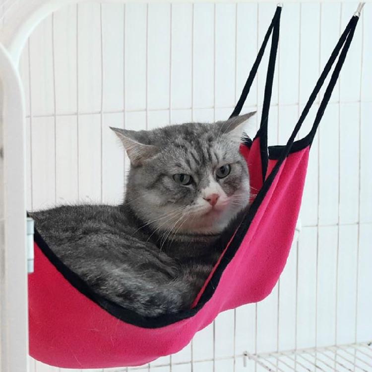 Soft Relax Cat Sleeping Hanging Bed Swing Hammock With Hook Solid Color