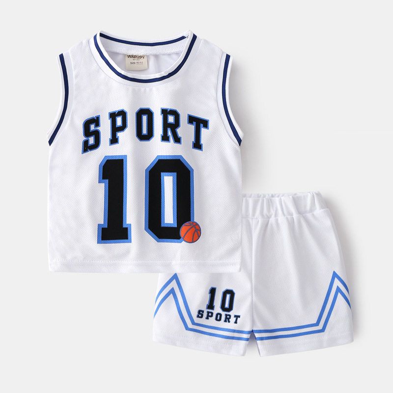 Children's Clothing Summer Children's Thin Sleeveless Sportswear Suit Boys' Mesh Breathable Baby Boys' Vest Jersey Ball Uniform