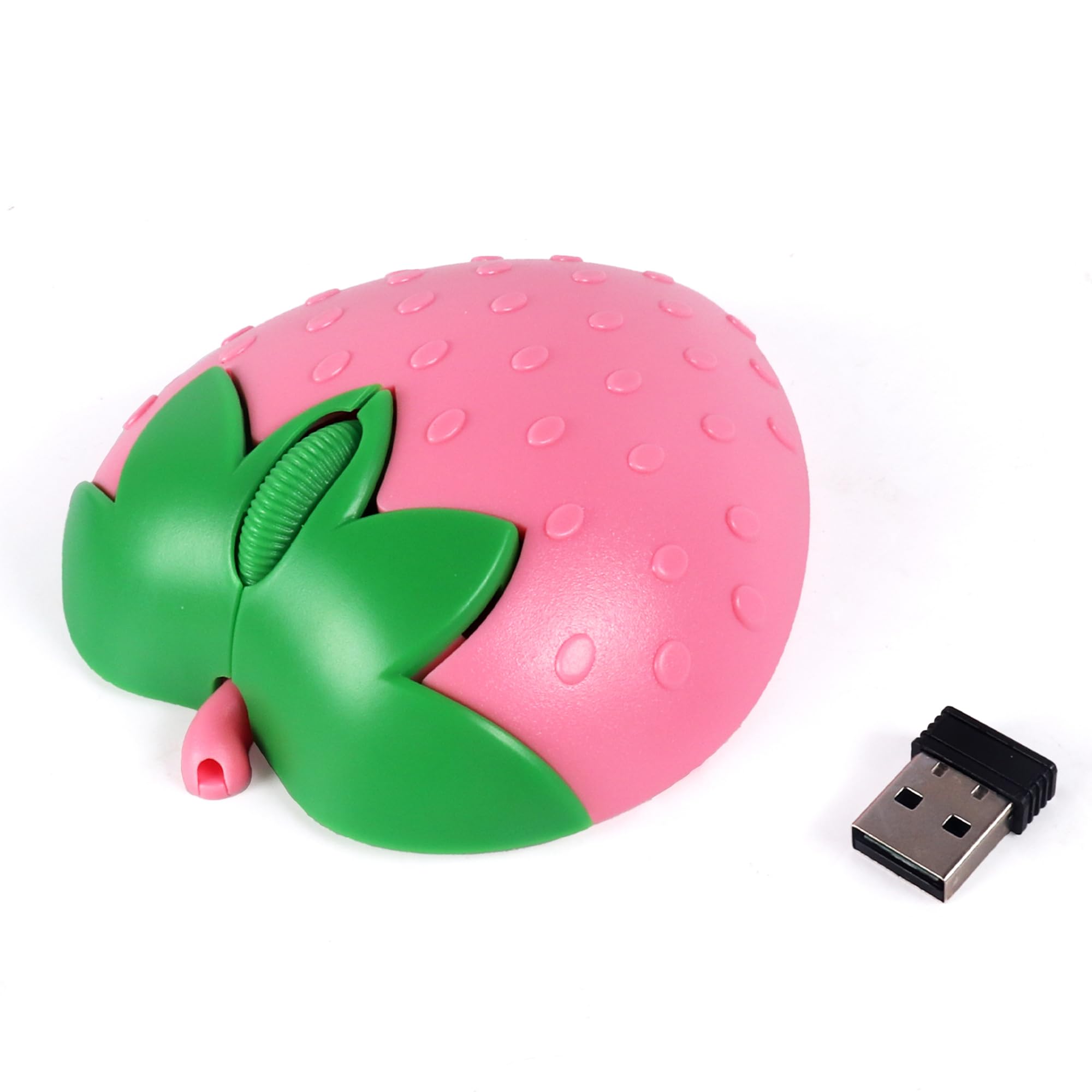 

Wireless Dual-Mode Strawberry Shape 3D Wireless Mouse, 2-Mode Support, Quiet, Wireless, Bluetooth, 3-Button, Cartoon, Slim, Cute, Compatible with
