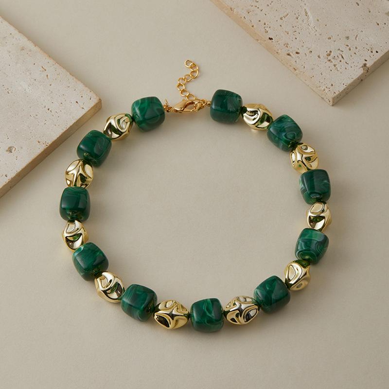 Colar Pulseira de Contas Irregulares em Acrílico para Mulheres Bangle Geométrico Bohemia Feito à Mão Acessórios de Joias para Casal