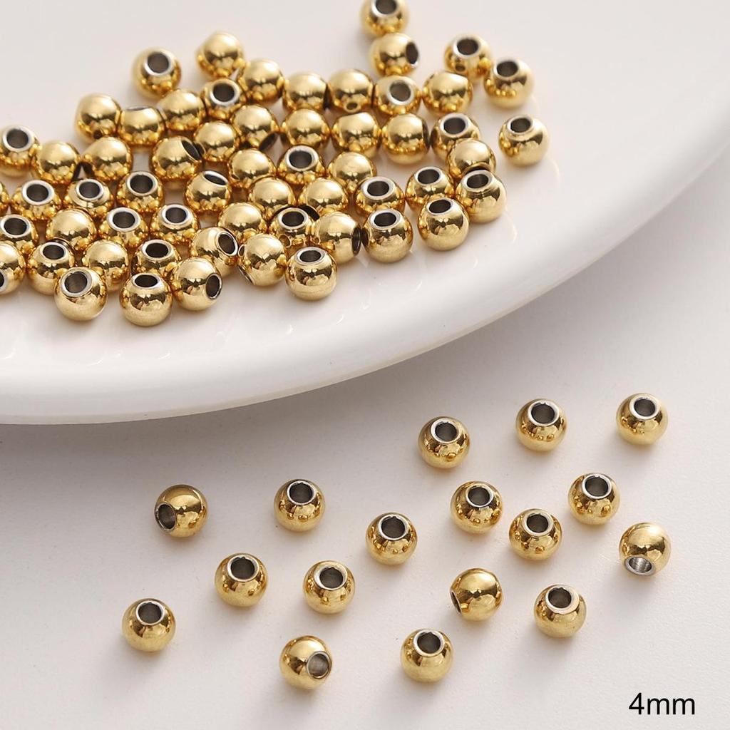 Stainless Steel Smooth Round Spacer Beads for Handmade DIY Bracelets & Necklaces