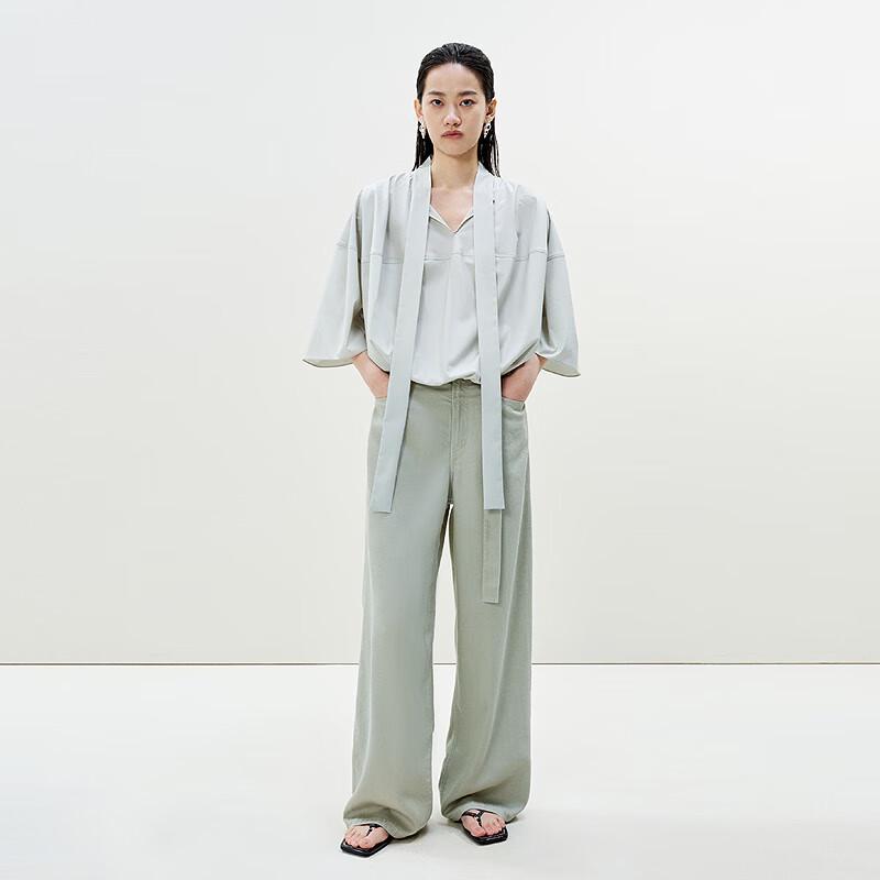 LESS Women's 2025 Summer Straight-Leg Lyocell Denim Jeans