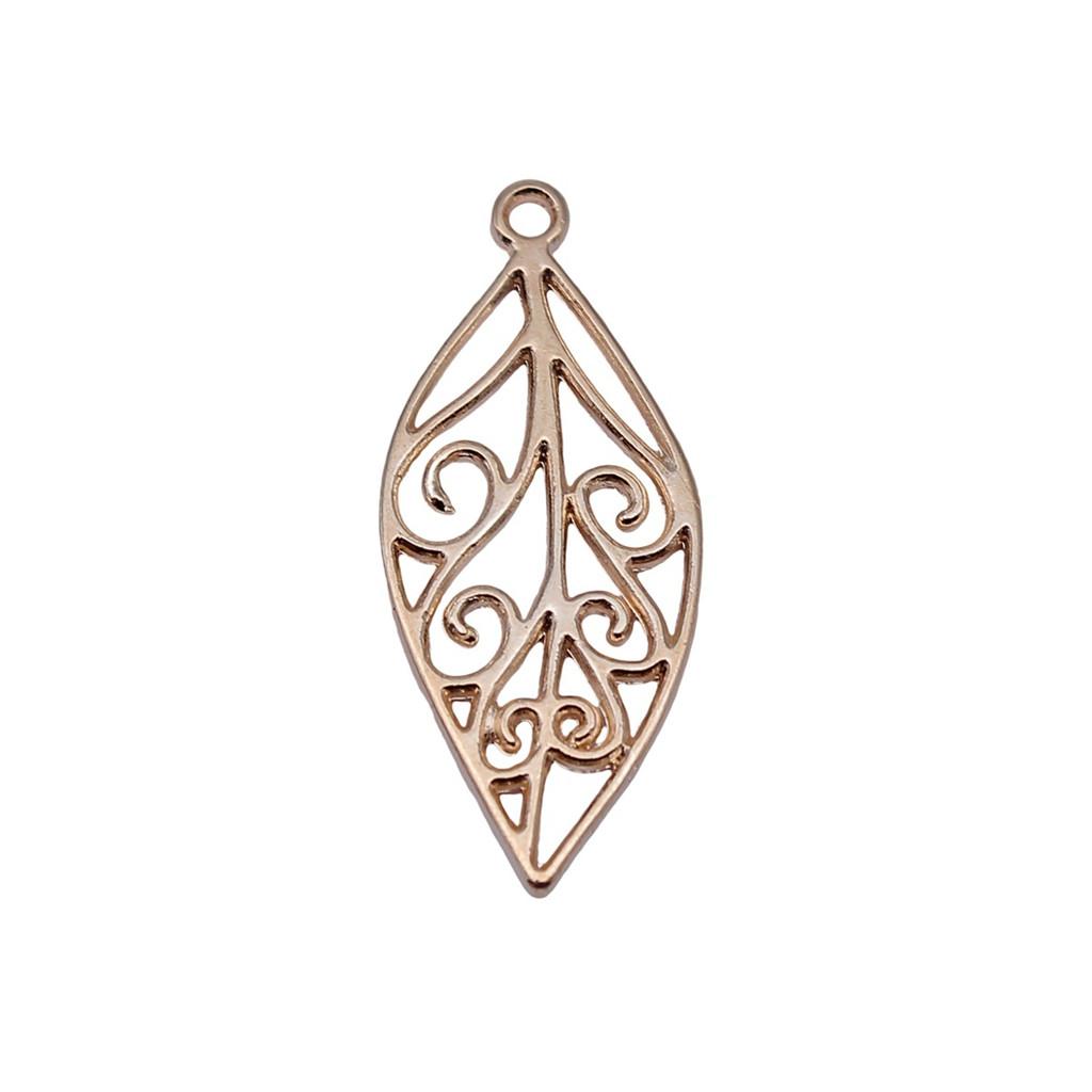 Filigree Leaf Charms Antique Alloy Pendants For Nature Inspired Jewelry