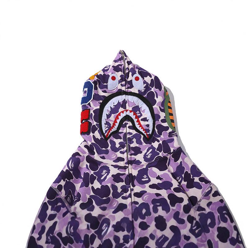 Herren Kapuzenpullover Lila Taro Hai: Herbst/Winter bestickter Reißverschluss-Sweatshirt mit Samtfutter für Teenager