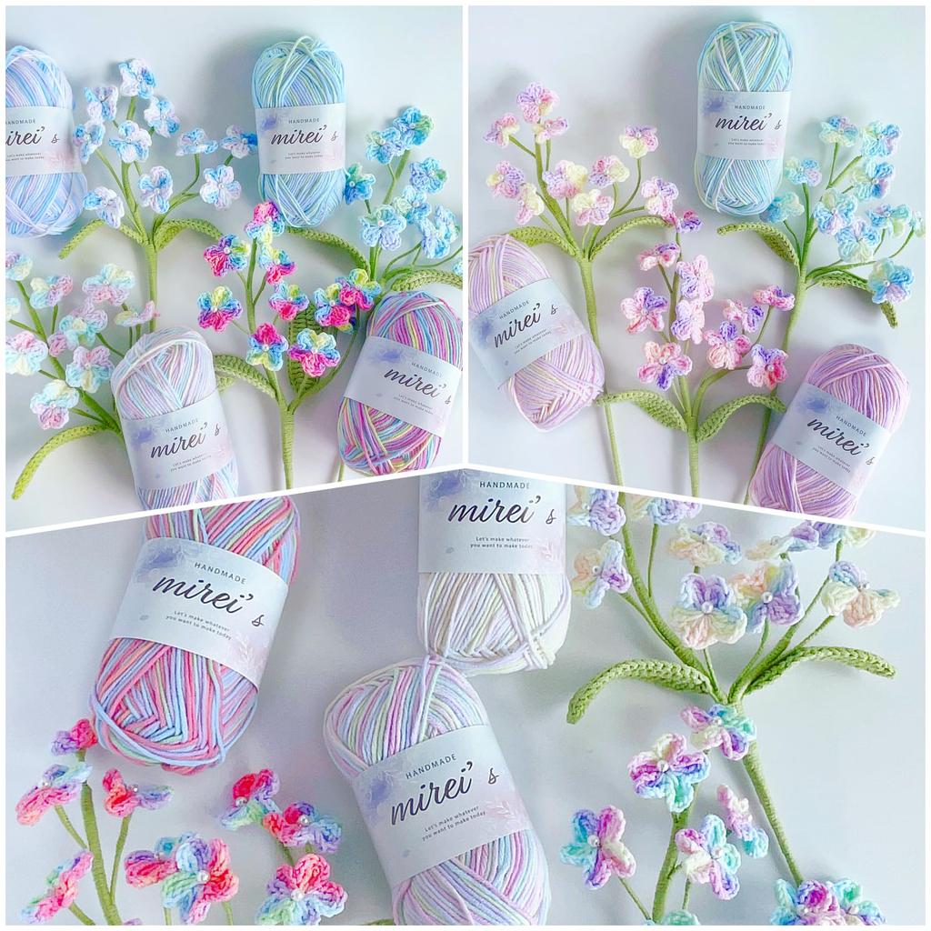 Millais Cotton Medium 10 Crochet Knitting Gradient Yarn, Weight, Balls, Approx. 40g/128m, (10-Color Set)