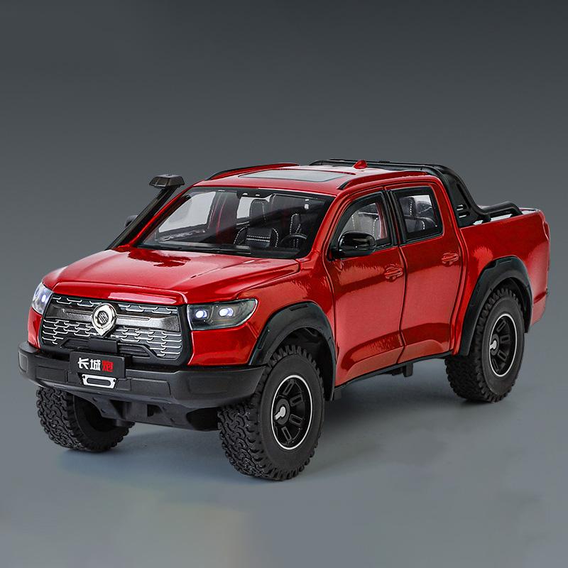 1/24 Great Wall Pao Alloy Car Models Toys Metal Die-cast Doors Opened Shock Absorption Pickup Truck Models Toys for Kids