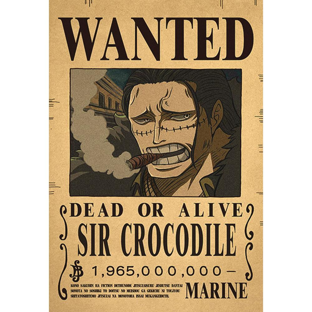 Postere din hârtie kraft One Piece Luffy 1,5 miliarde Bounty Wanted Poster Autocolante de perete anime vintage