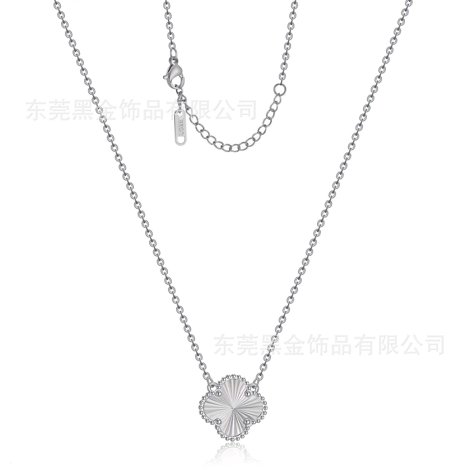 

Ожерелье из титановой стали 18 карат с четырьмя листочками клевера, не выцветает, легкое, роскошное, 15 мм, одиночное ожерелье из цветка 18K