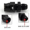 6AN Male Flare To 3/8" Fuel Hardline Tube Fitting Adapter Connector Aluminum Alloy Black Anodized 2Pcs