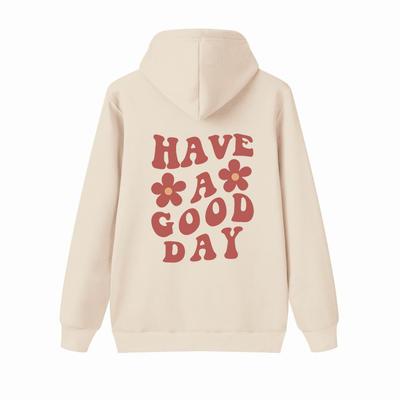 2023 Plus Floral Slogan Graphic Kangaroo Pocket Drawstring Thermal Hoodie Men Women Casual Hoodies Japanese Hip Hop Hoody