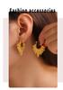 Leaf-Shaped 18K Gold Plated Titanium Steel Earrings