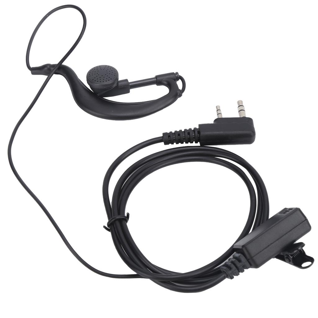 2 Way Radio Headset Universal 2Pin Headset with Collar Clip G Shape for Baofeng BF‑888S UV5R