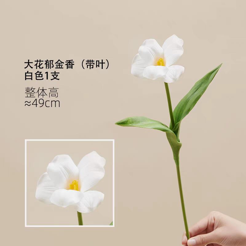 

5pcs Artificial Tulip Full Bloom Large Flower Flipped PU Home Decoration Floral Arrangement Photography Prop Silk Flower белый