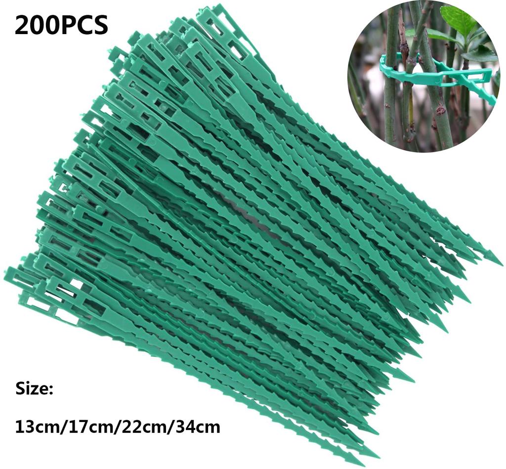 10-100PCS 13/17/22cm Adjustable Plastic Plant Cable Ties Reusable Shrub Fastener for Garden Tree Climbing Support Vine Tomato Stem Clip