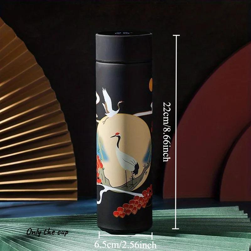 

1pcs Retro Ethnic Trend Insulated Water Bottle Double Wall Insulated Cup Men s and Women s Portable Leak Proof Drinking Utensil 401-500ml чорний