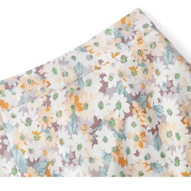 Floral Aline Skirt Womens Skirt High Waist Chiffon Print Midi Skirt Small Daisy Flower Skirt