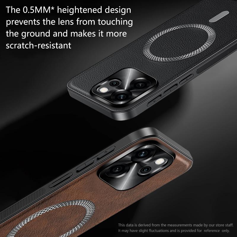 För Oppo Reno 14F 14 F Fodral Magnetiskt Elegant Läder Slitstark Lins Helt Täckande Halkfritt Grepp Kant Skydd Skal