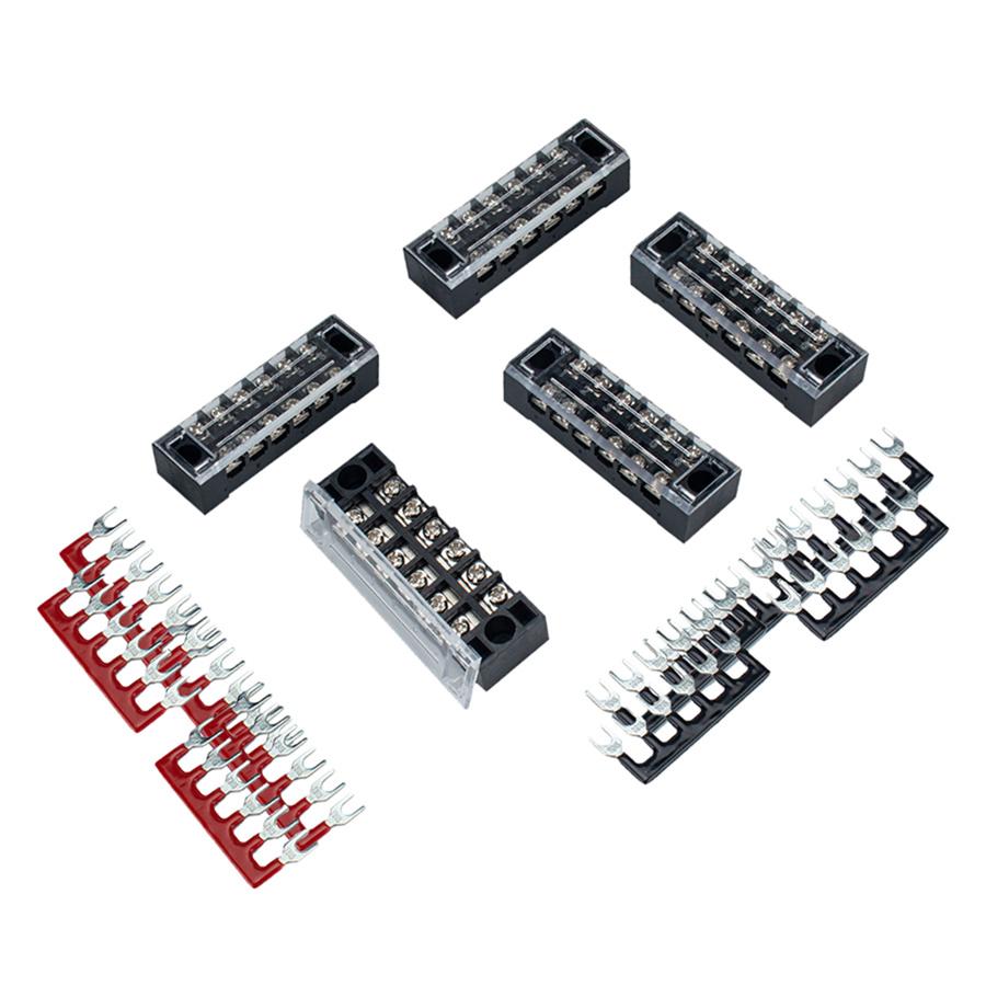 Position Auto Marine Power Distribution Bus Bar Terminal Block 5 Set 15A 600V