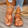 New Summer Women's Plus Size Toe Loop Fashion Flat Casual Slide Sandals
