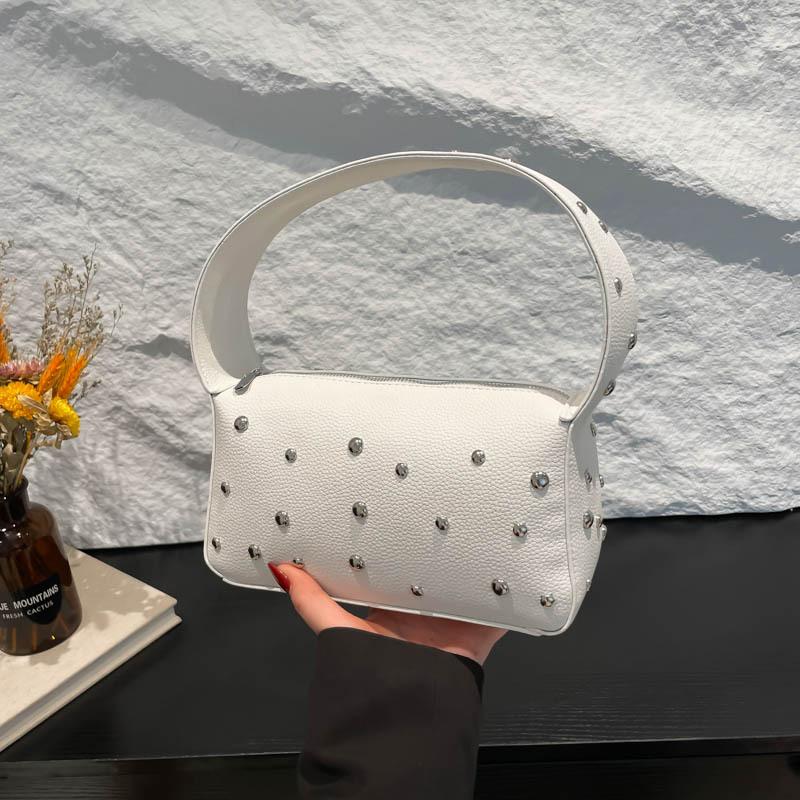 

Летняя портативная персонализированная сумка, ретро-тренд, наплечная сумка, модная сумка-подушка под мышкой на плечо белый