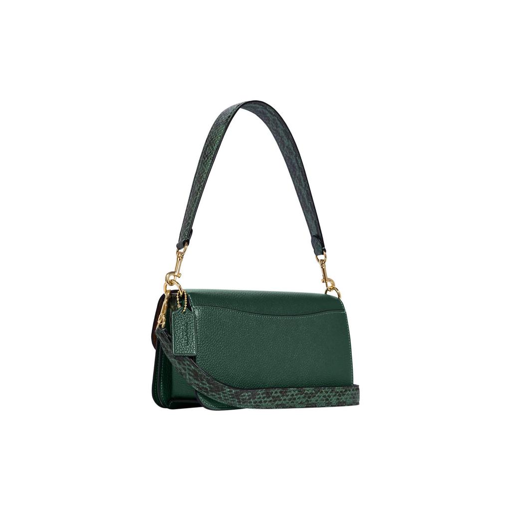 Coach Morgan 27 Color Sólido Cierre de Hebilla Correa de Hombro Desmontable Bolso de Mano de Cuero Bolsos de Mano para Mujer Verde Oscuro CE561-IMV1Y