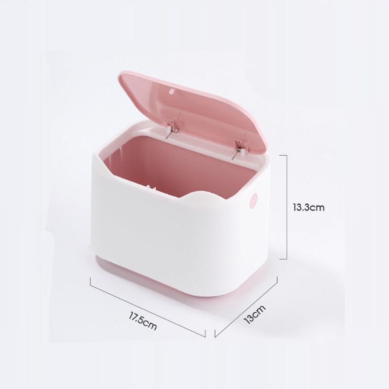 

Мини-мусорное ведро с крышкой, настольный органайзер, кухонный небольшой мусорный бак, офисные принадлежности, для дома, спальни, ванной комнаты, мусорные баки розовый