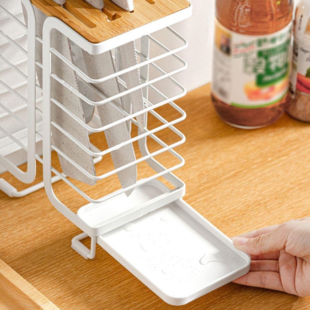 Ventilated Kitchen Cutter Organizer Multiple Slots Cutter Storage Rack  Restaurant